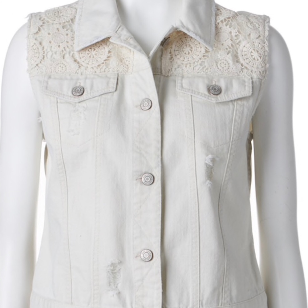 Crochet Yoke Demin Vest